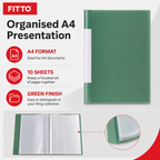 144 Pieces Green A4 Display Book with 10 Sheets, 1 Piece