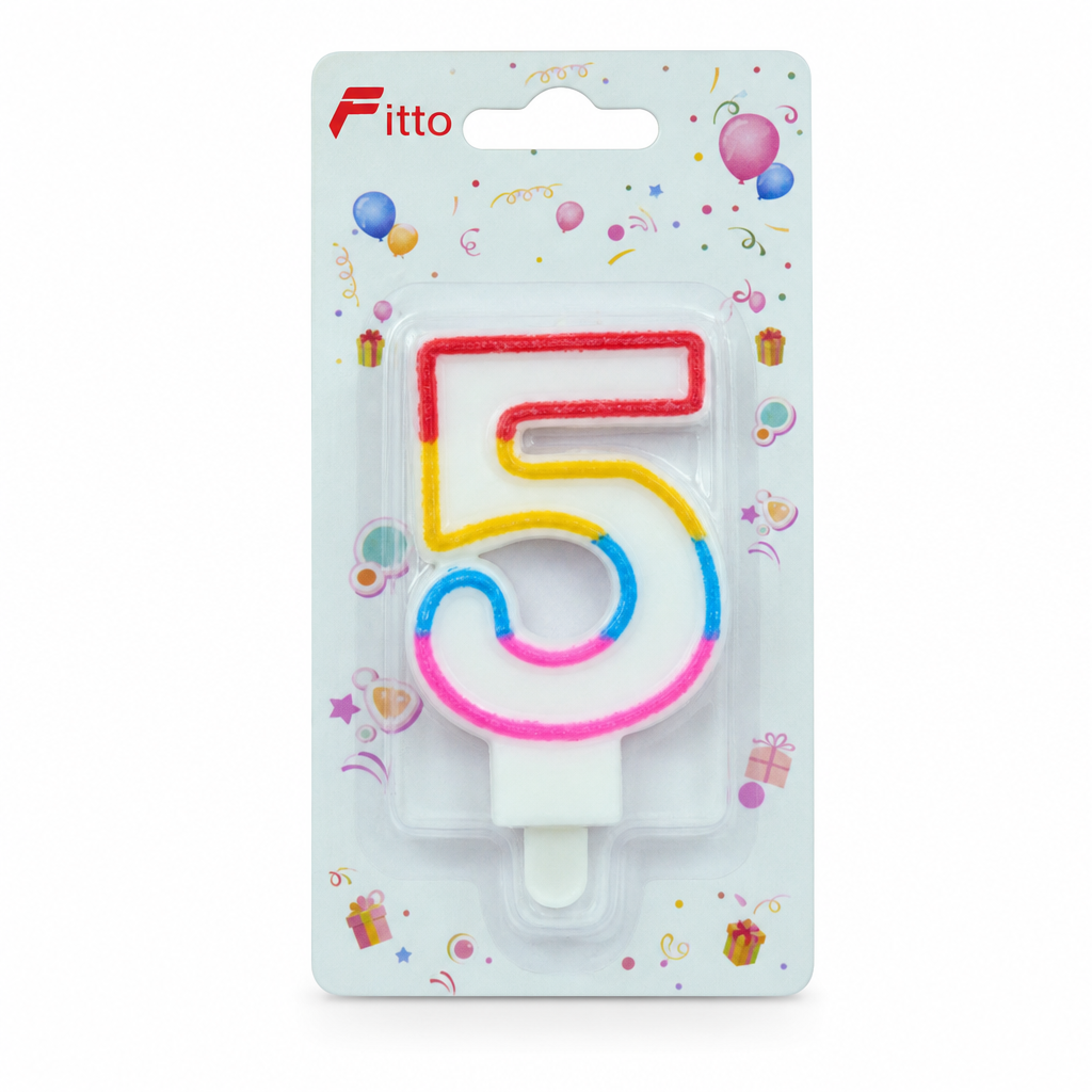 240 Pieces Number 5 Cake Candle, Mixed Colour, 1 Piece