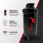 120 Pieces Sports Shaker Bottle with Mixer, 500ml, Black