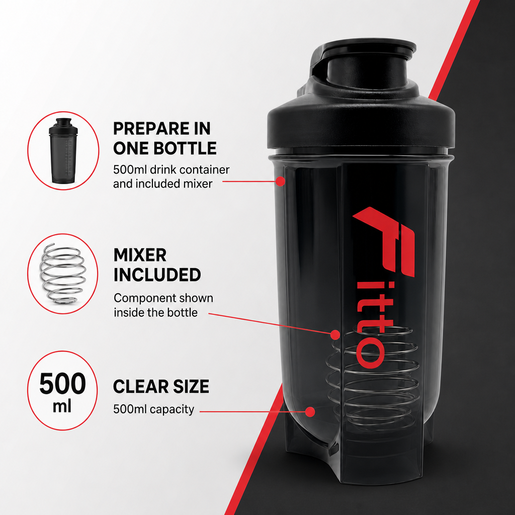 120 Pieces Sports Shaker Bottle with Mixer, 500ml, Black