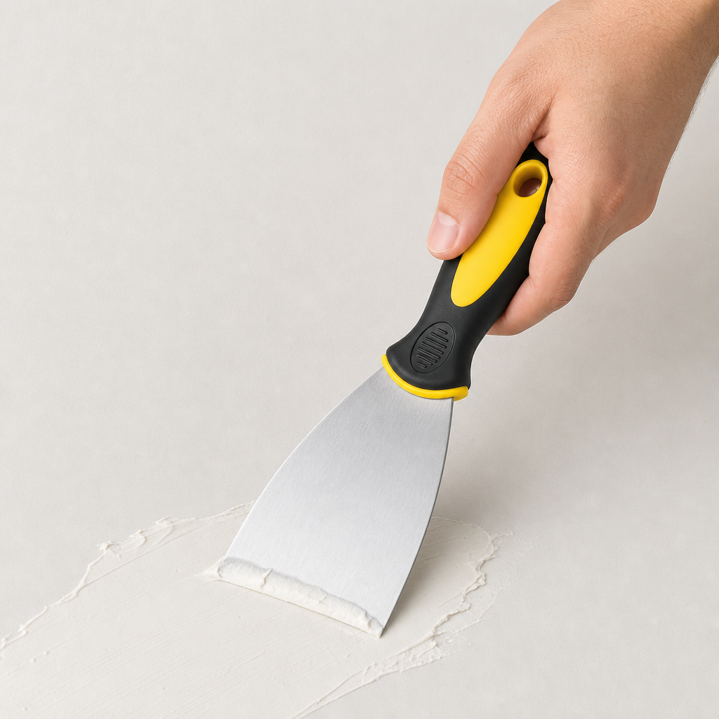 144 Pieces Putty Knife Paint Scraper, 3 Inch Blade with Rubber Grip Handle, Yellow Black and Silver, 1 Piece