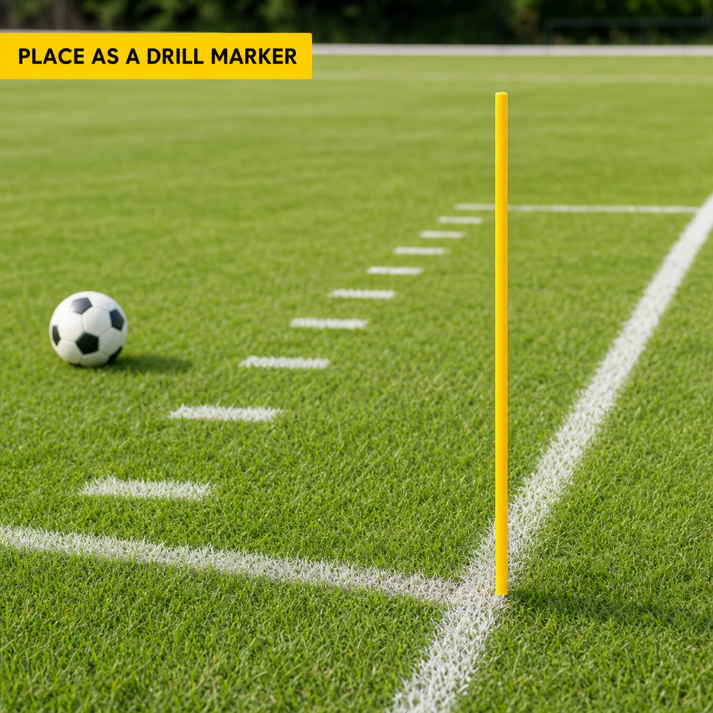 144 Pieces Plastic Soccer Training Pole, 100 cm, Yellow