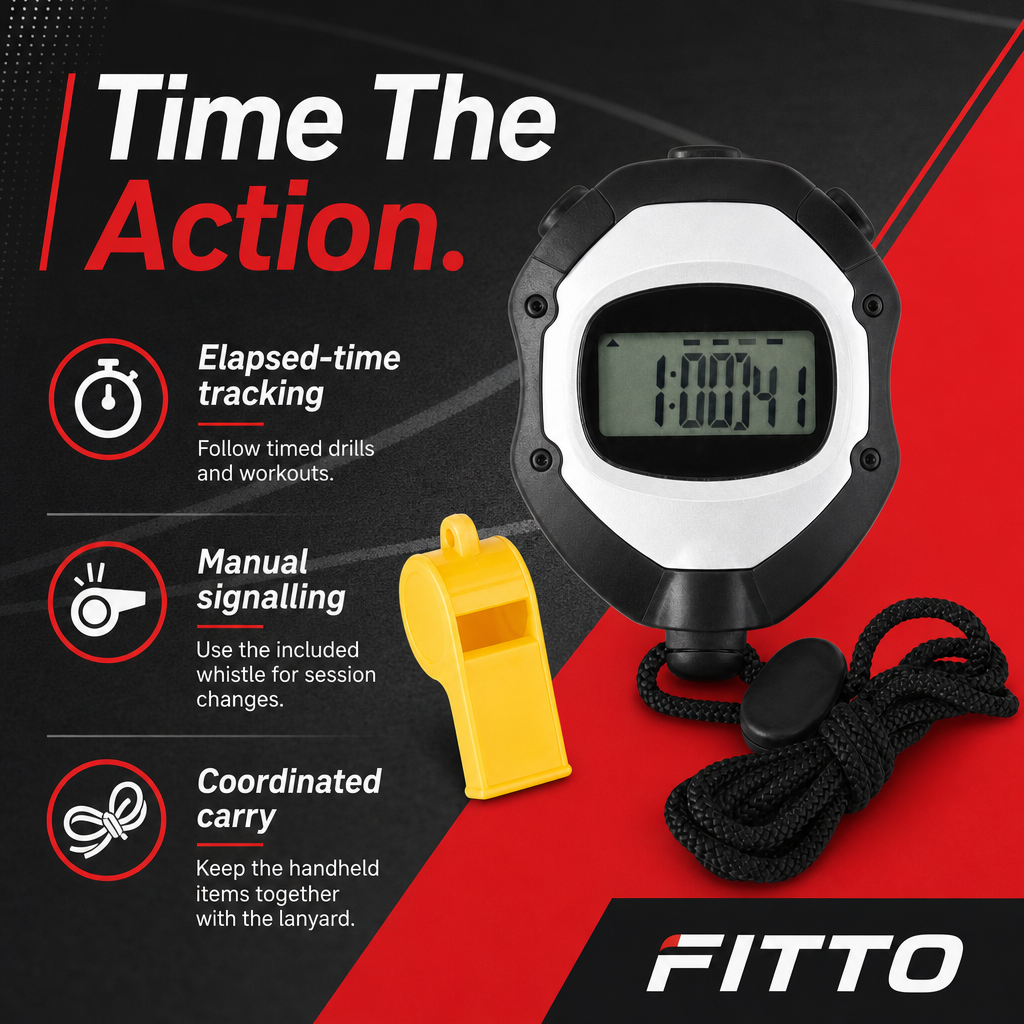 96 Pieces Digital Sports Stopwatches with Whistle and Lanyard, Handheld Elapsed-Time Timer for Training and Events