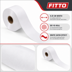 96 Pieces White Satin Plastic Ribbon Roll, 4.8 cm Wide x 80 yd, Decorative Ribbon for Crafts and Wrapping