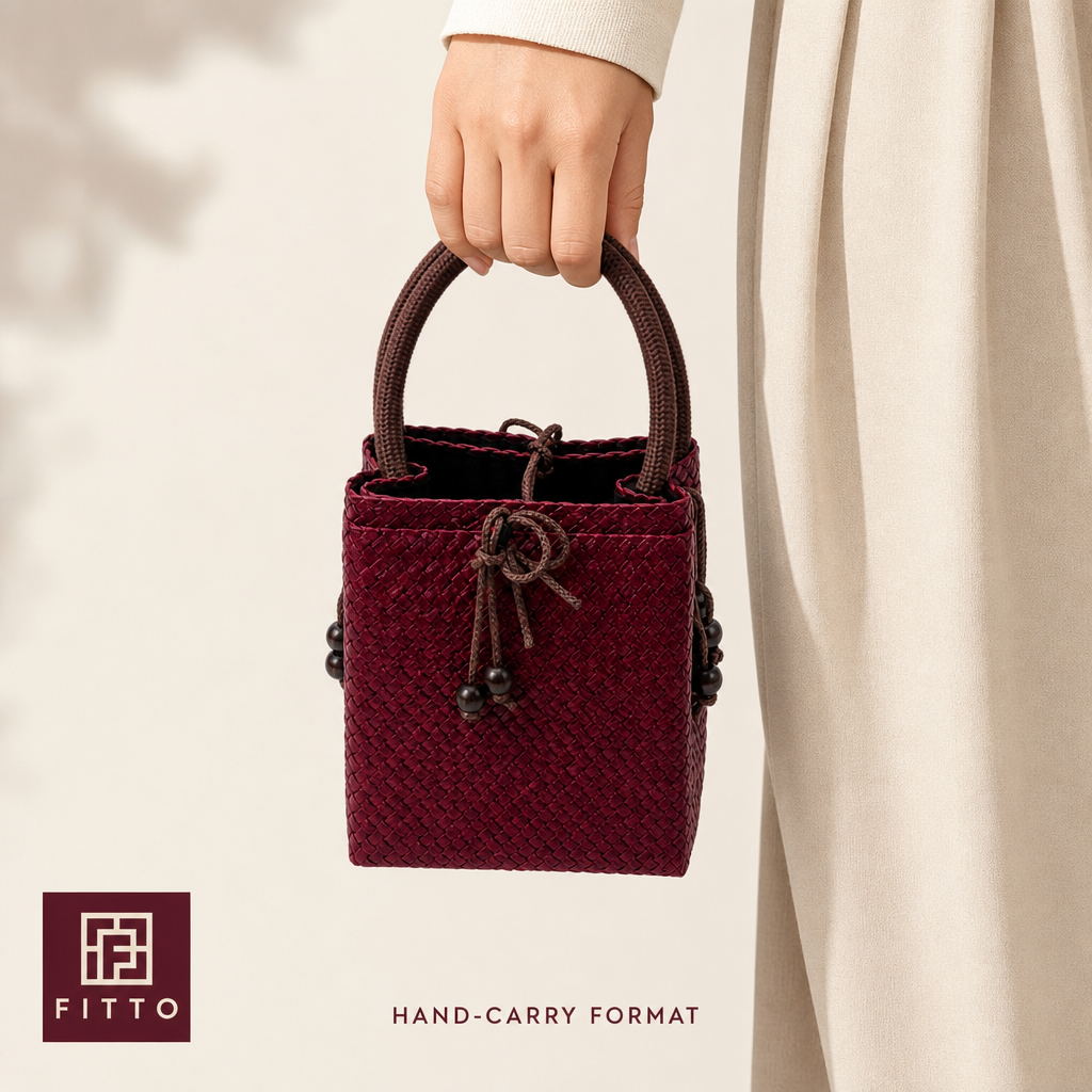 72 Pieces Mini Woven Handbags with Top Handles, Burgundy, 16 x 13 x 8 cm