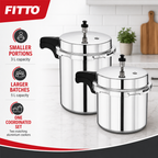 48 Pieces Aluminium Pressure Cooker Combo, 3 L + 5 L, Two-Size Cookwares Set