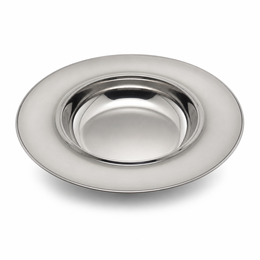 96 Pieces Stainless Steel Soup Plate, Round Deep Tablewares Dish, 20 cm