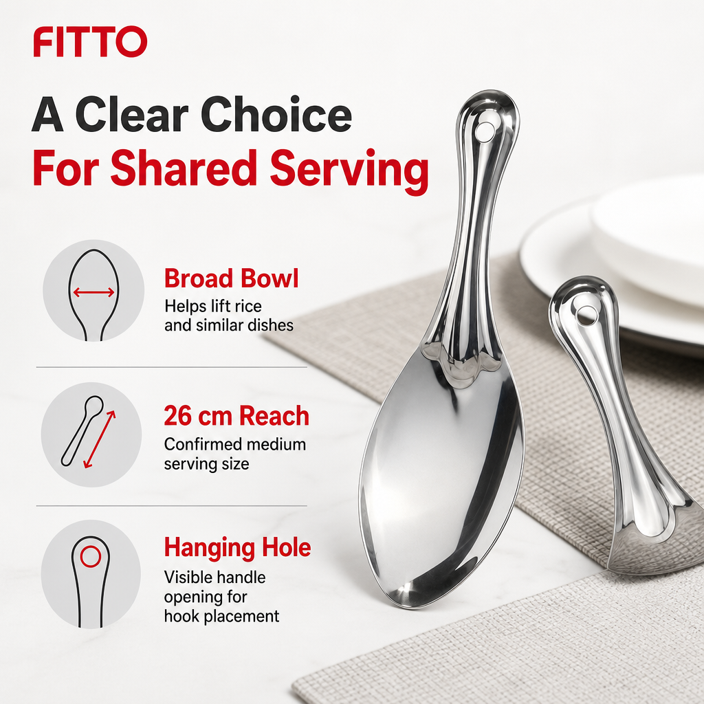 96 Pieces Stainless Steel Rice Serving Spoon, Medium, 26 cm