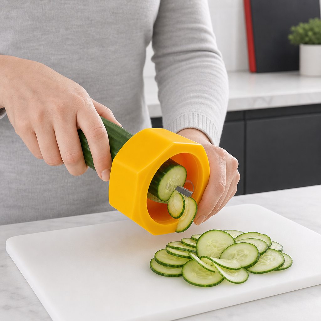 120 Pieces Manual Spiral Vegetable Cutter and Cucumber Slicer, Assorted Colour, 1 Piece, 22 x 8 x 5 cm