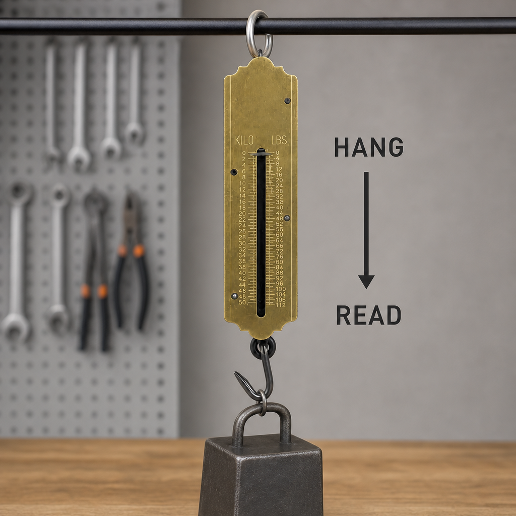 96 Pieces Mechanical Spring Balance Hanging Scale, 50 kg Capacity, 20 cm Brass Body, 1 Piece