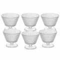 72 Pieces Glass Cup Set, 240 ml Stemmed Embossed Cups, Clear, 6 Pieces