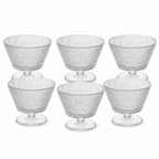 72 Pieces Glass Cup Set, 240 ml Stemmed Embossed Cups, Clear, 6 Pieces