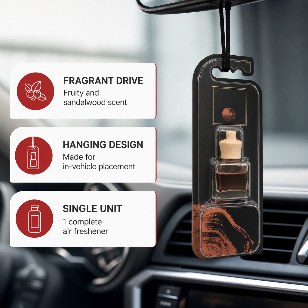 96 Pieces Hanging Car Air Fresheners, Fruity & Sandalwood Scent, 1 Piece