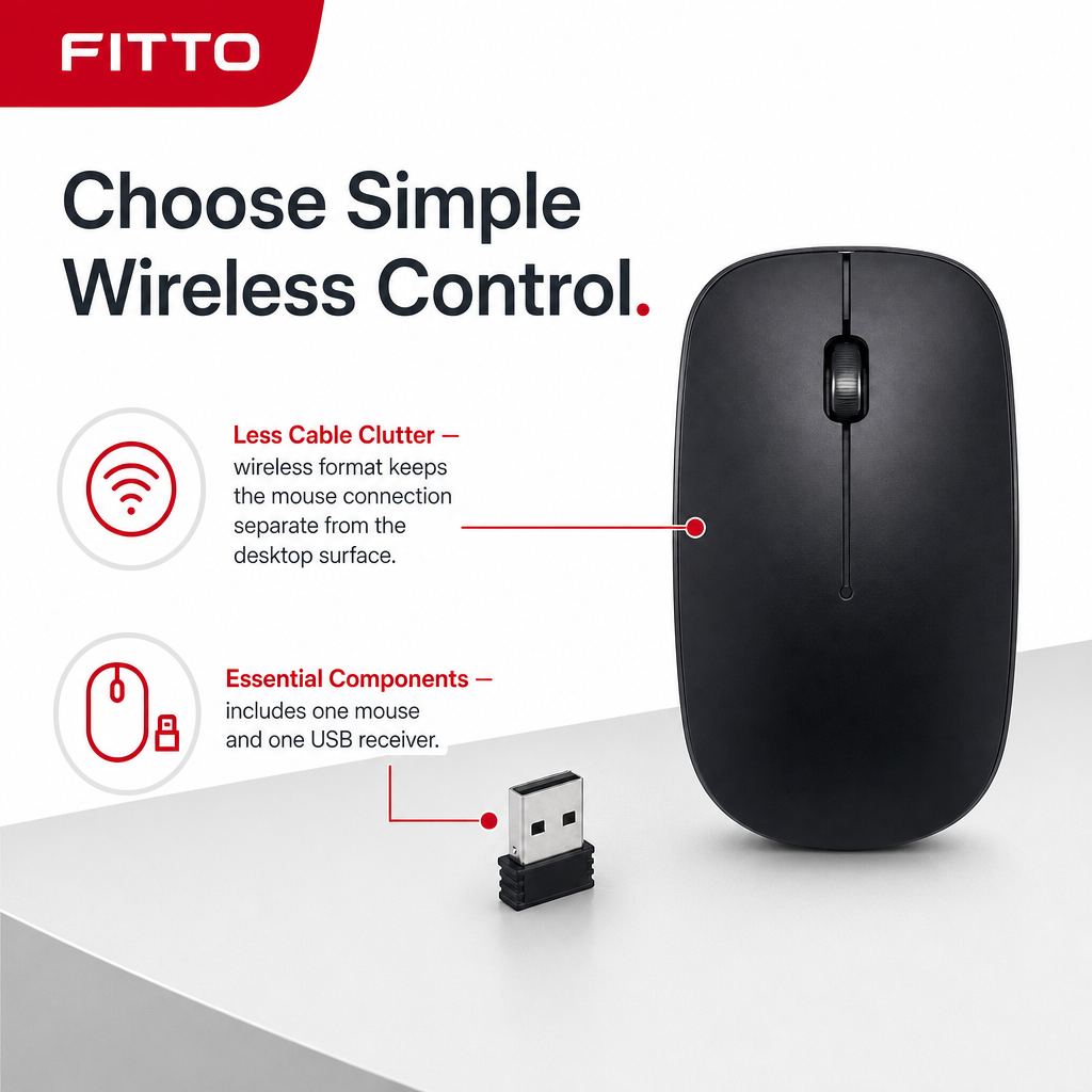 120 Pieces Wireless Optical Mouse with USB Receiver, Black