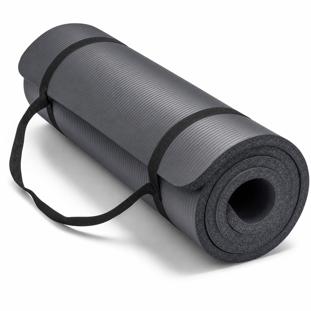 72 Pieces Yoga Mat 10mm Grey with Carry Strap, Single Exercise Mats for Yoga, Stretching and Floor Workouts