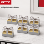 60 Pieces Silver Rectangular Acrylic Presentation Boxes with Ribbon, 14.5 × 9.5 × 8 cm, 6 Pieces