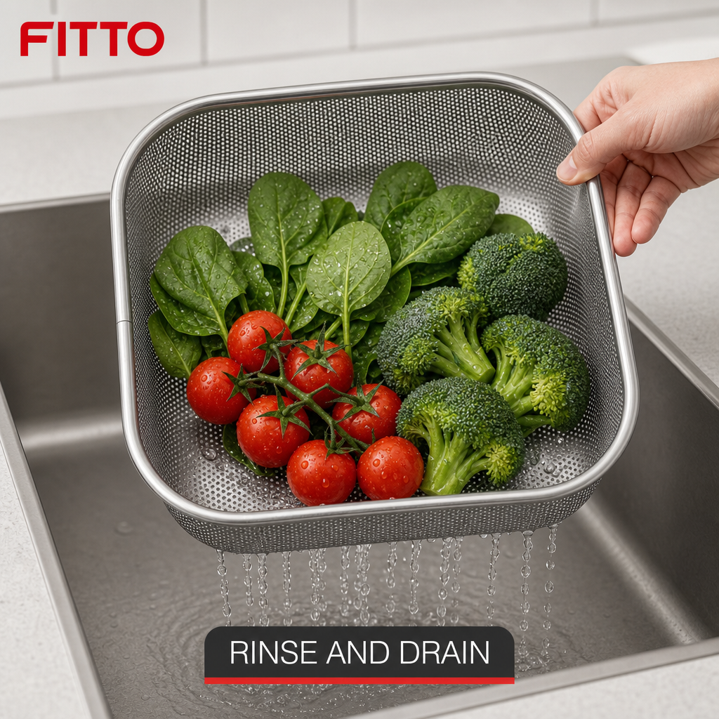 96 Pieces Grey Stainless Steel Square Strainer Basket, 27 x 27 cm, 1 Piece
