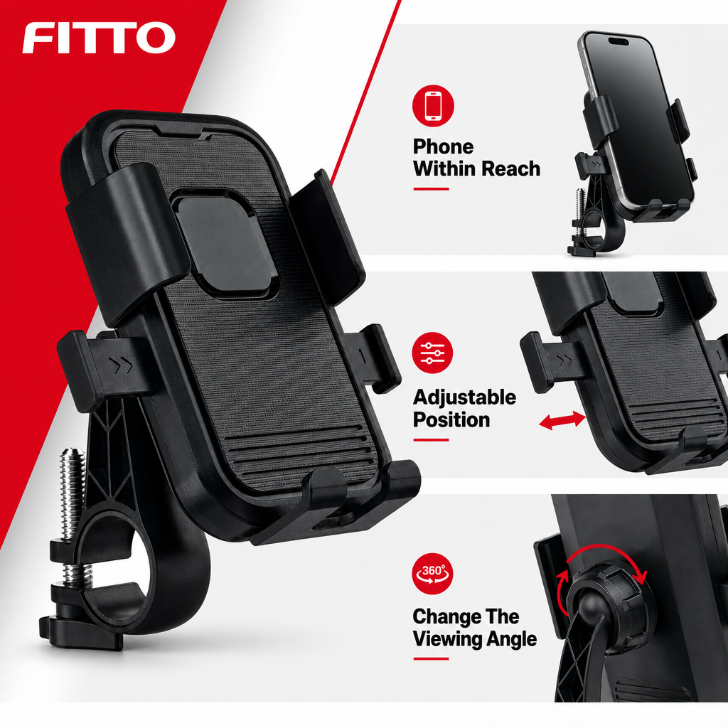 96 Pieces Bicycle Motorcycle Phone Holder with Adjustable Clamp and 360 Degree Rotation