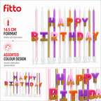 96 Pieces Birthday Cake Candle, 14.5 cm, Assorted Colour Party Decoration