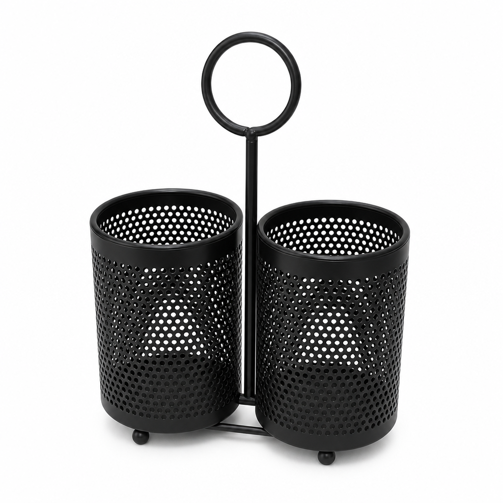 96 Pieces Black Double Mesh Storage Basket with Carry Handle, 28 x 18 x 15 cm