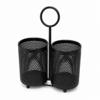 96 Pieces Black Double Mesh Storage Basket with Carry Handle, 28 x 18 x 15 cm