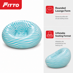 60 Pieces Inflatable Striped Round Lounge Sofa, Spherical Floor Seating Chair for Indoor Relaxation