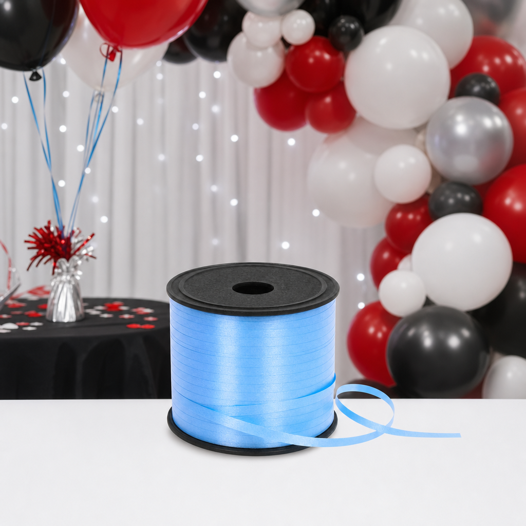240 Pieces Blue Balloon Ribbon Roll, 5 mm x 100 yd, Party Decorations Ribbon