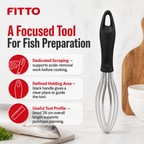 120 Pieces Fish Scale Scraper, Stainless Steel Scraping Tool with Black Handle, 28 cm Kitchen Utensil for Seafood Preparation