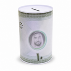 240 Pieces Coin Saving Box, Round Metal Money Bank with Slotted Lid, Currency-Inspired Design, 8 × 12.5 cm