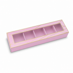 144 Pieces Chocolate Box with 5 Compartments, Pink, 23 x 6.5 x 6.7 cm, 1 Piece