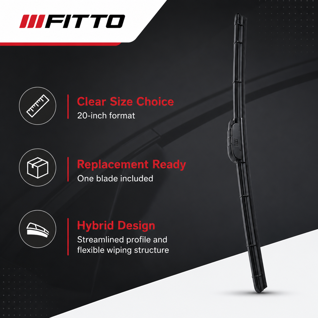 96 Pieces Hybrid Windshield Wiper Blades, 20 Inch, Single Blade