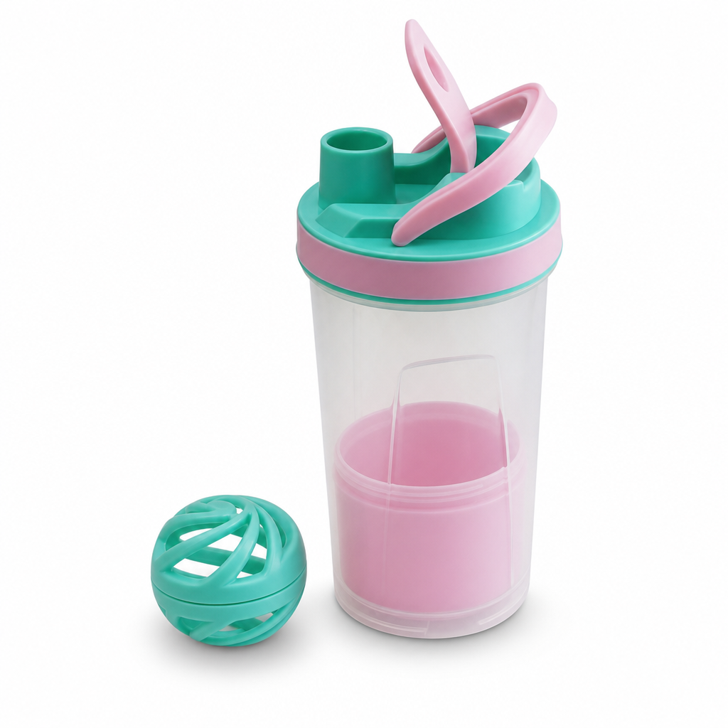 120 Pieces Sports Shaker Bottle 550 ml with Mixing Ball and Carry Handle, Assorted Colours