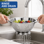96 Pieces Stainless Steel Deep Colander with Handles, 24 cm