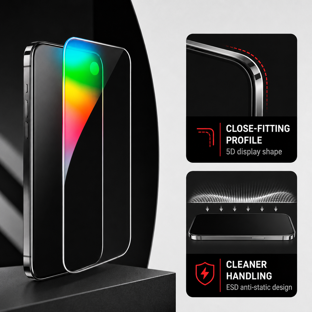 96 Pieces Tempered Glass Screen Protectors for Compatible Smartphone, 5D ESD Anti-Static Design, 1 Pack