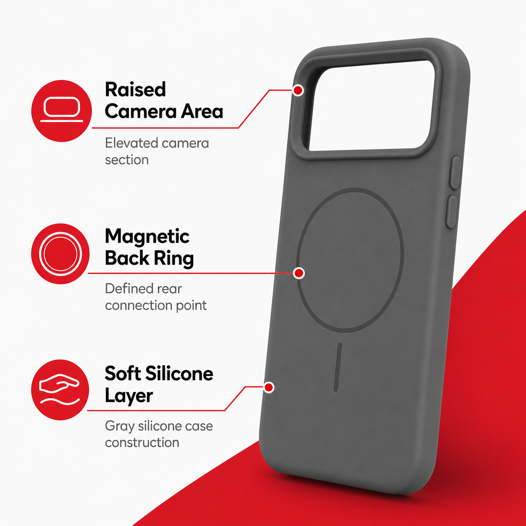 120 Pieces Silicone Magnetic Phone Cases with Raised Camera Protection for iPhone 13, Gray