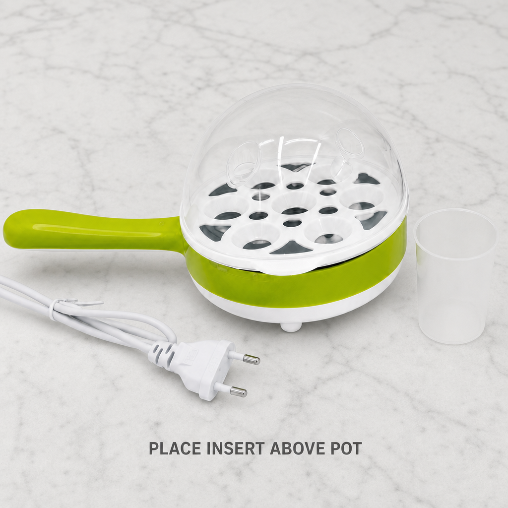 72 Pieces Mini Multifunction Electric Hot Pot with Steamer Insert, Green
