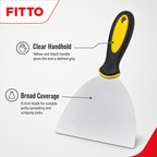144 Pieces 6 Inch Putty Knife Paint Scraper with Rubber Handle, Yellow Black and Silver, 1 Piece