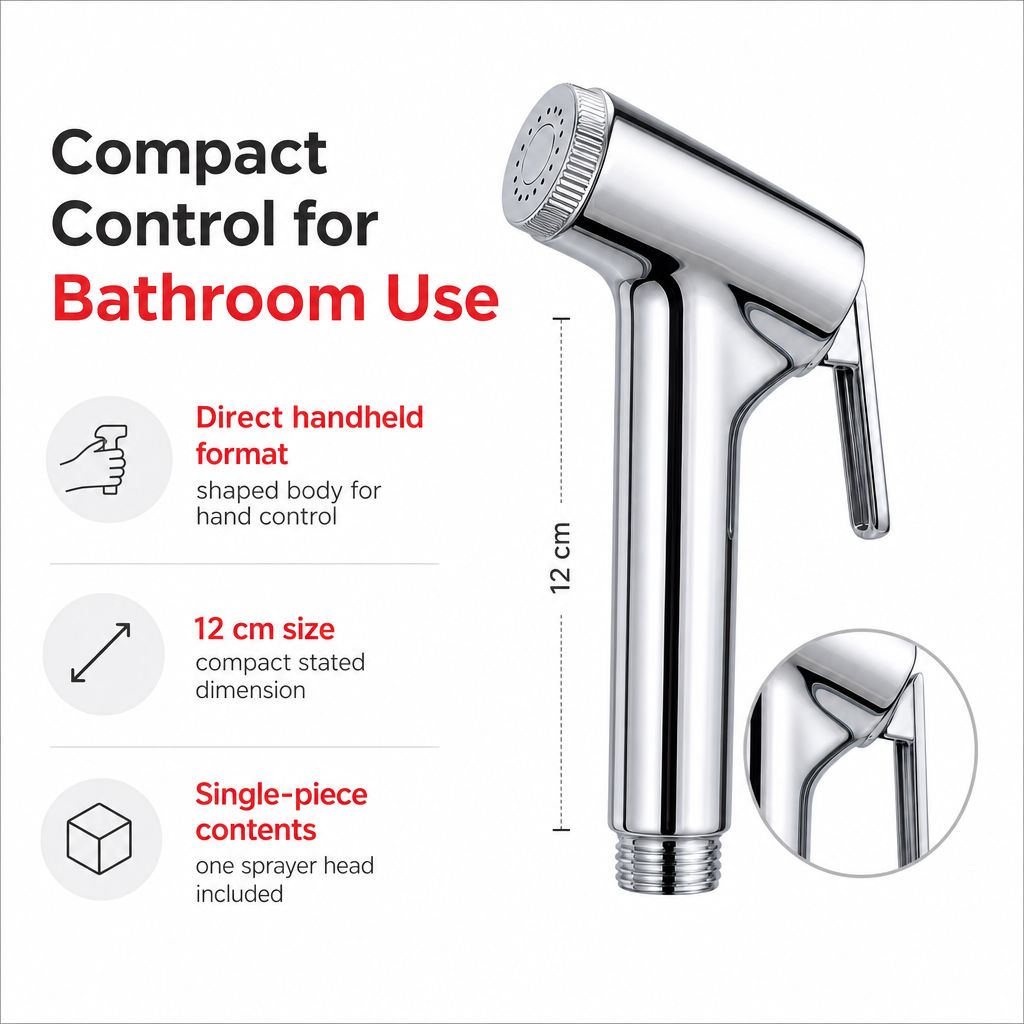 120 Pieces Handheld Bidet Sprayer Shattaf Head, 12 cm, Chrome, 1 Piece