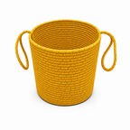 96 Pieces Woven Rope Storage Basket with Handles, Small Yellow, 20 x 15 cm