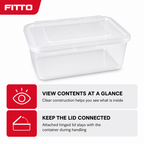 120 Pieces Clear Plastic Food Storage Containers with Hinged Lid, 22 x 15 x 8 cm, 1 Piece