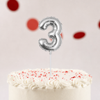 144 Pieces Silver Number 3 Birthday Cake Candle, 9 cm, Single Piece