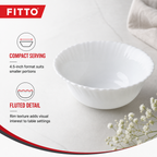 240 Pieces Opal Glass Bowl, 4.5 Inch, White Round Serving Bowl with Fluted Rim