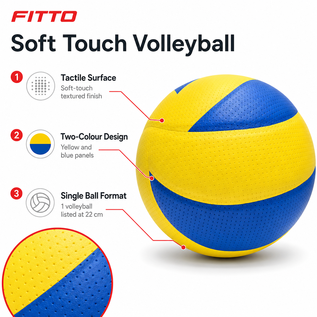 72 Pieces Soft Touch Volleyball, Yellow and Blue, 22 cm