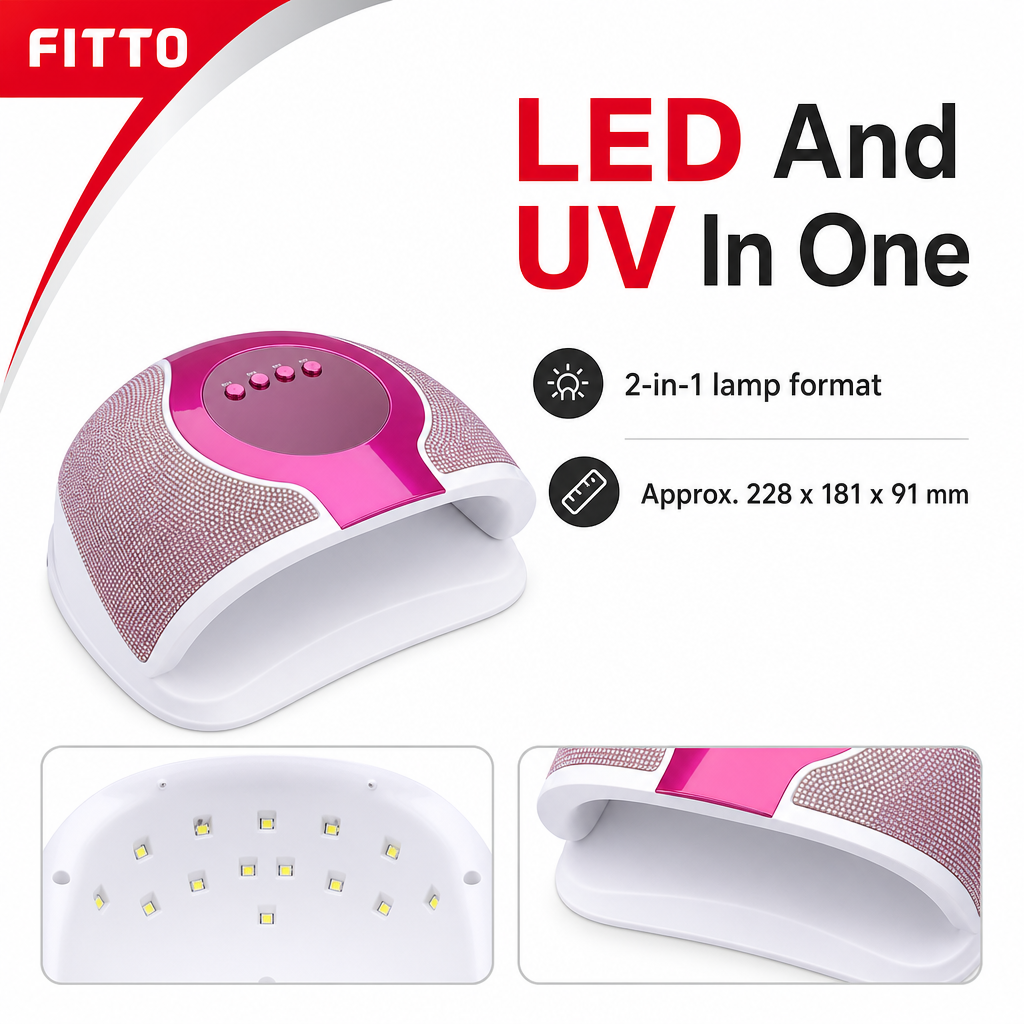 60 Pieces Nail Lamps 288 W 2-in-1 LED UV Dryer, Pink and White, 1 Piece