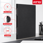 144 Pieces A4 Clip File Black, Dual Short Strong Clip Document Folder, 1 Piece