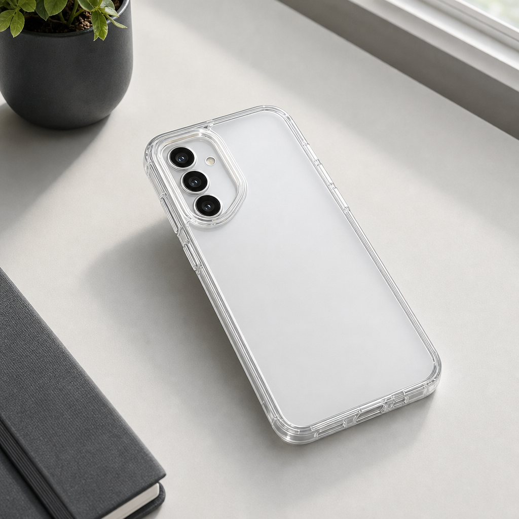 144 Pieces Transparent Phone Cases with Raised Camera Frame for A55 Smartphone