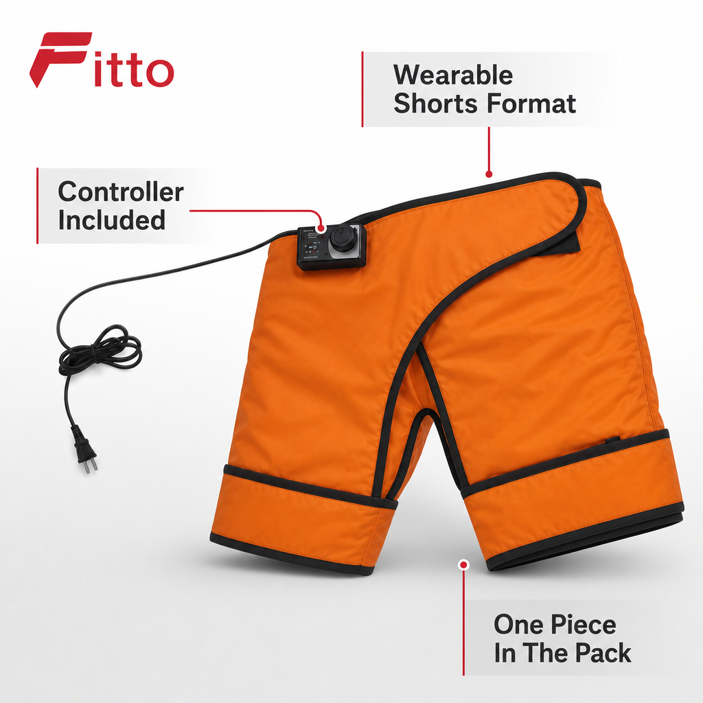 48 Pieces Electric Heated Shortses with Controller, Orange, 1 Piece