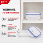 96 Pieces Rectangular Glass Food Storage Containers with PP Lid, 370 ml