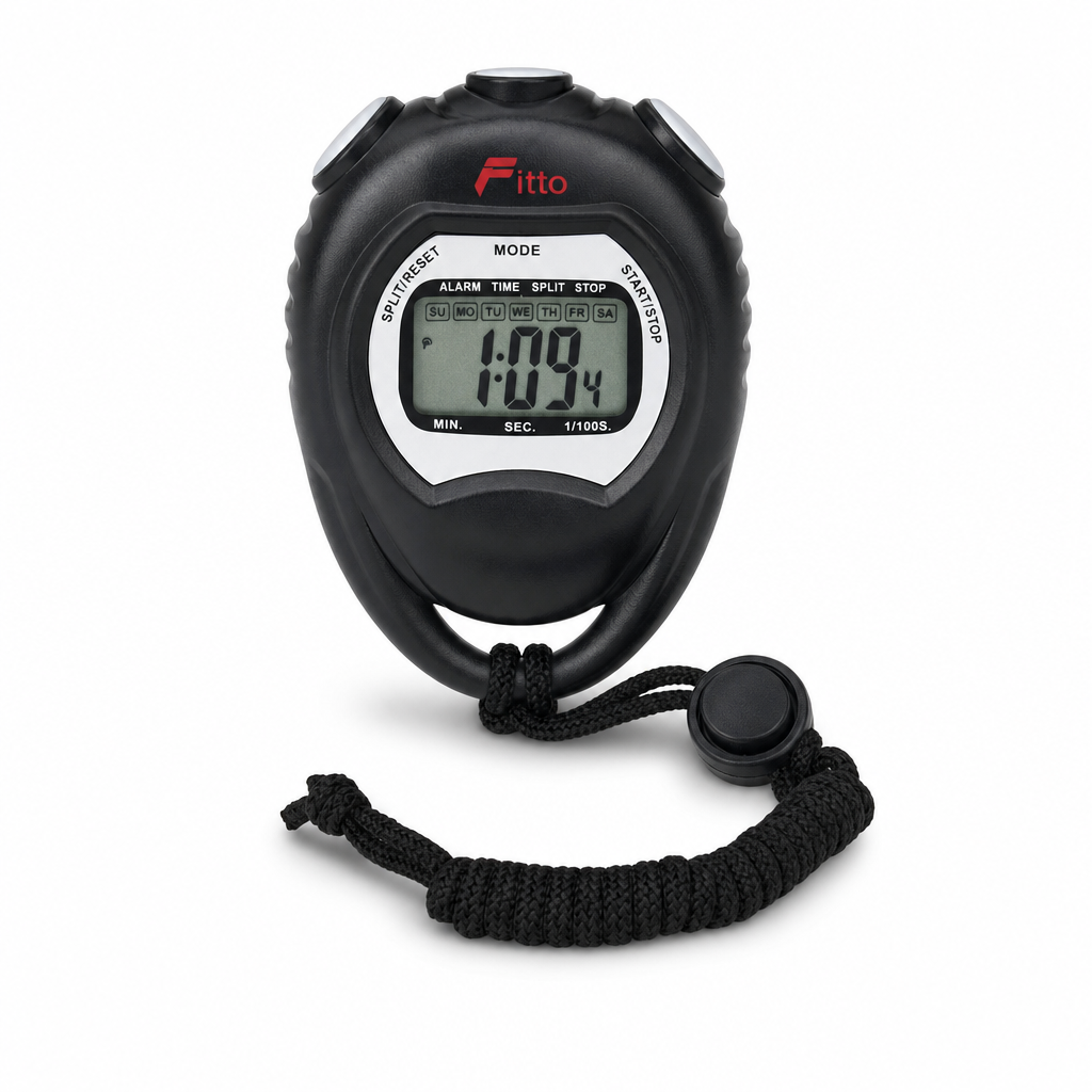 96 Pieces Digital Sports Stopwatches with Lanyard, Black Handheld Lap Timer for Training, Practice and Race Timing
