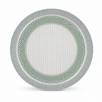 60 Pieces Round Woven Serving Trays, 60 cm, Soft Grey and Muted Green Design